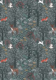 Winter in Bluebell Wood Winter Flannel - By Lewis & Irene - 642F-3