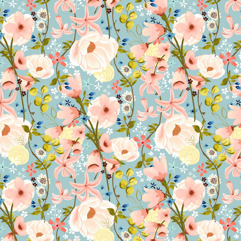 POPPIE COTTON - Serenity Blooms - Ginger Deverell - 24515 Blue