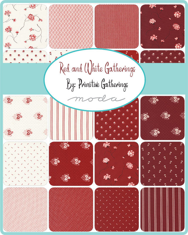 MODA - Red and White Gatherings - Prim1tive Gatherings - PP49190 Charm Pack