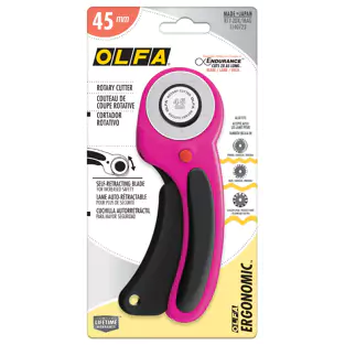 OLFA - 45mm Ergonomic Rotary Cutter -  01140723 Magenta